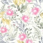 Papel-de-Parede-Vinilico-Floral-Aquarela-Bege-e-Verde