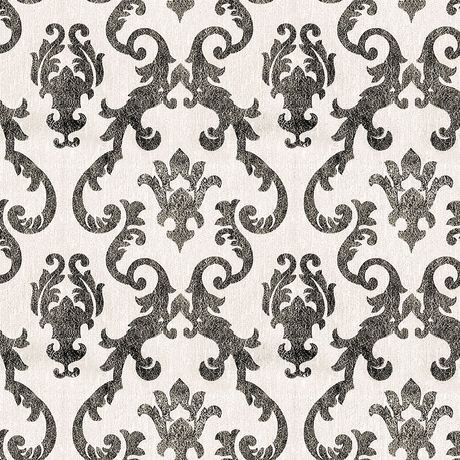 Papel de Parede Vinílico Damask Real Bege e Preto