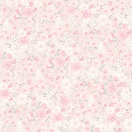 Papel de Parede Vinílico Clássico Moderno Floral Rosa e Azul