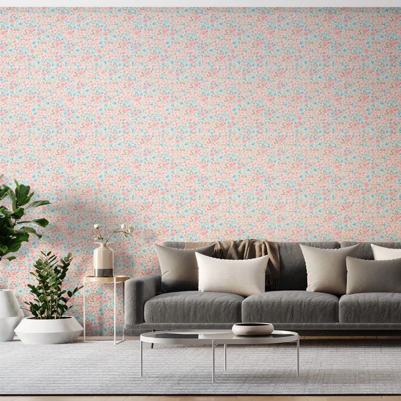 Papel-de-Parede-Vinilico-Classico-Moderno-Floral-Bege-e-Rosa