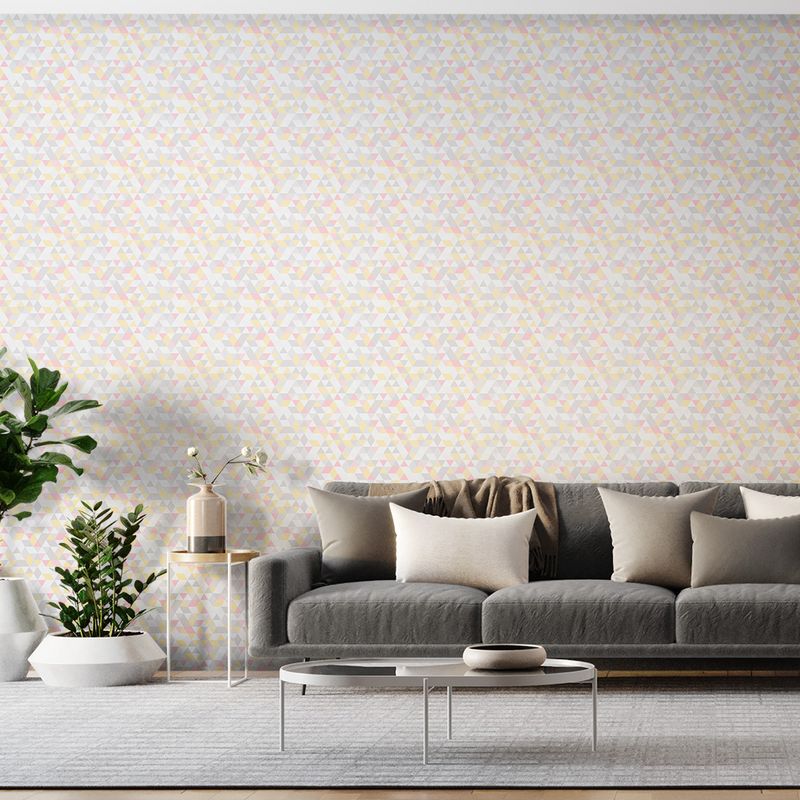 Papel-de-Parede-Vinilico-Mosaico-Triangulos-Cinza-e-Rosa