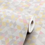 Papel-de-Parede-Vinilico-Mosaico-Triangulos-Cinza-e-Rosa