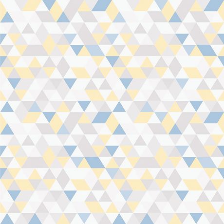 Papel de Parede Vinílico Mosaico Triângulos Azul e Cinza