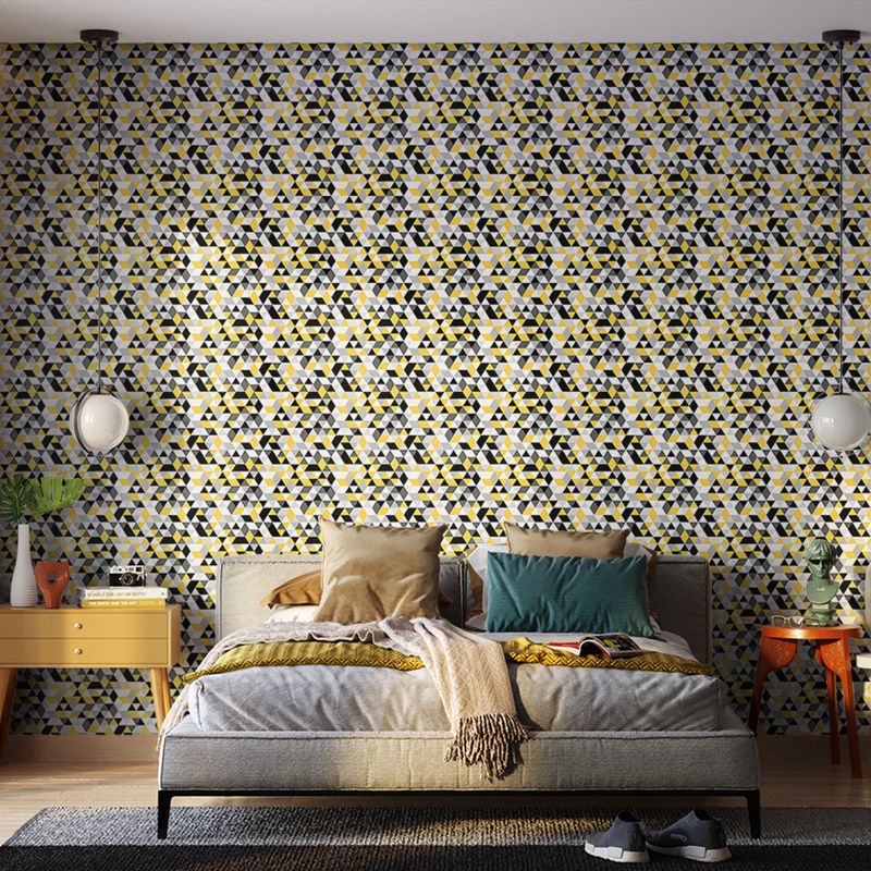 Papel-de-Parede-Vinilico-Mosaico-Triangulos-Amarelo-e-Preto