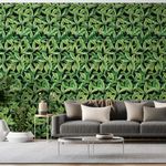 Papel-de-Parede-Vinilico-Paisagem-tropical-Verde-e-Preto-I