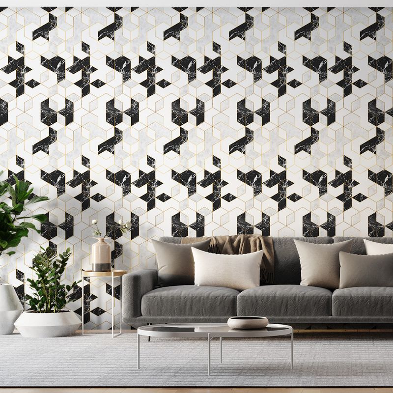 Papel-de-Parede-Vinilico-Marmore-Linhas-Douradas-Preto