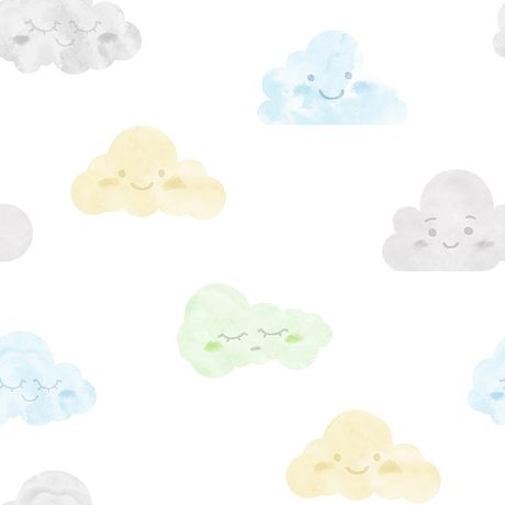 Papel de Parede Vinílico Nuvens Azul