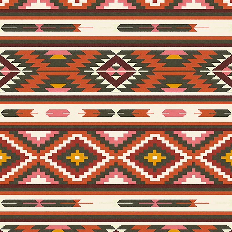 Papel-de-Parede-Vinilico-Tapecaria-Kilim-Amarelo-e-Rosa-I