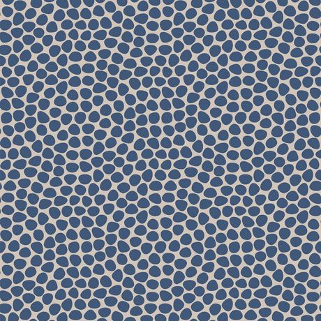 Papel de Parede Vinílico Retrô Bolinhas Azul Marinho