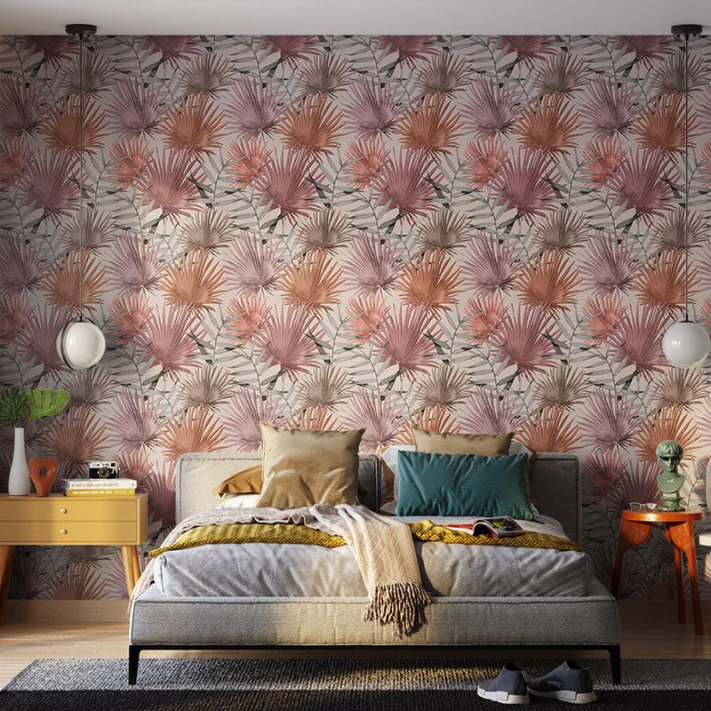 Papel-de-Parede-Vinilico-Retro-Folhagens-Rosa-e-Bege