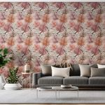 Papel-de-Parede-Vinilico-Retro-Folhagens-Rosa-e-Bege