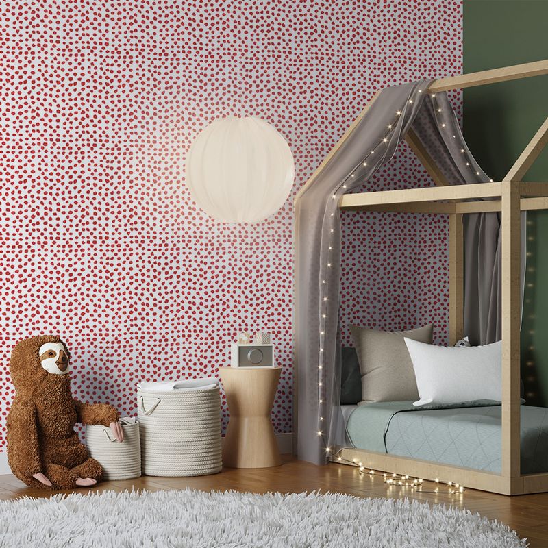 Papel-de-Parede-Vinilico-POP-Pintinhas-Vermelho