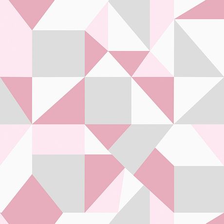 Papel de Parede Vinílico Estampinha Rosa e Cinza