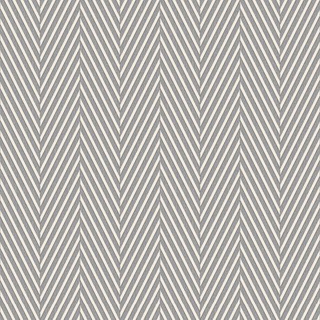 Papel de Parede Vinílico Chevron Tecido Cinza e Bege