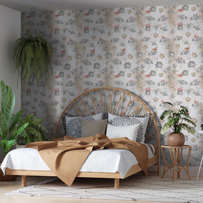 Papel-de-Parede-Vinilico-Floral-Vintage-I-Marrom