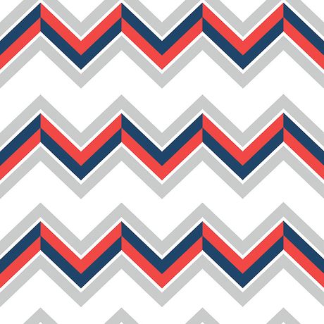 Papel de Parede Vinílico Chevron Colorido Vermelho e Azul