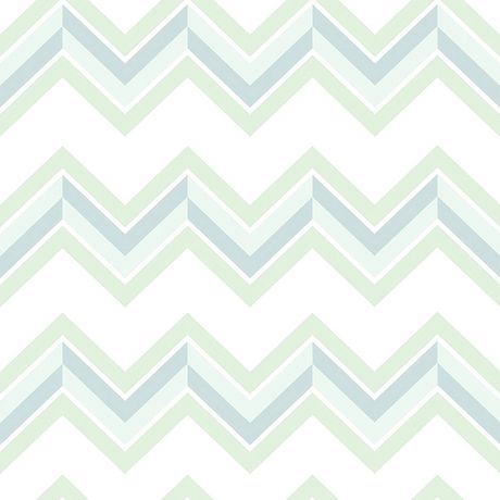 Papel de Parede Vinílico Chevron Colorido Verde e Azul
