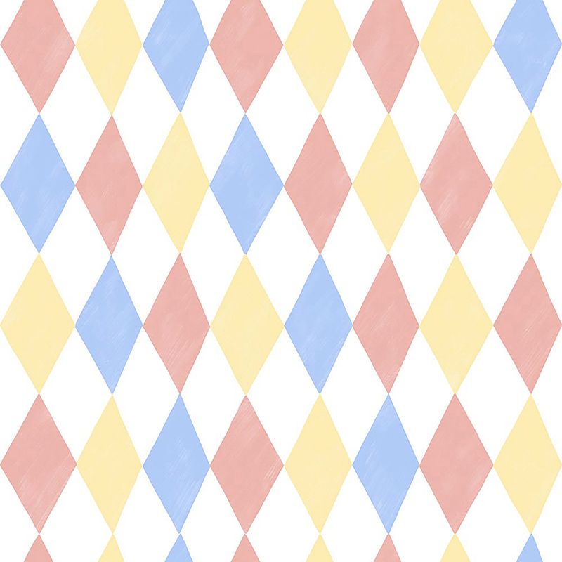 Papel-de-Parede-Vinilico-Circo-Losangos-Amarelo-e-Vermelho