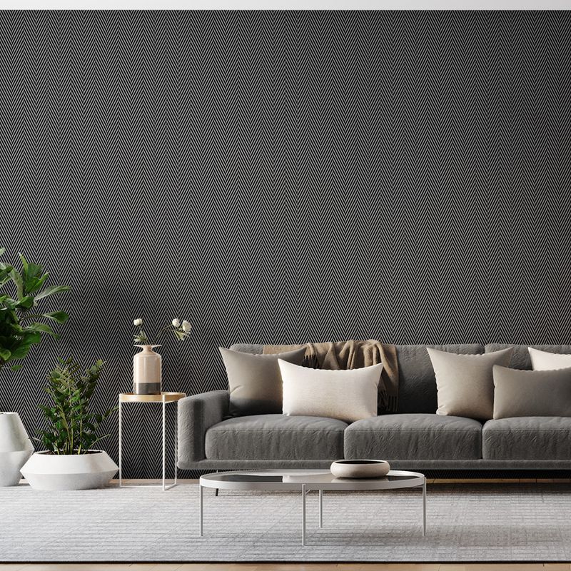 Papel-de-Parede-Vinilico-Chevron-Tecido-Preto