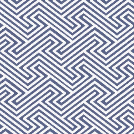 Papel de Parede Vinílico Ikat Linhas Azul Marinho e Branco