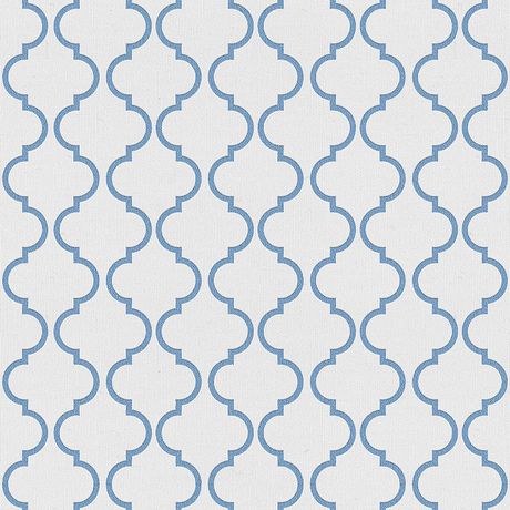 Papel de Parede Vinílico Ikat Oriental Azul e Cinza