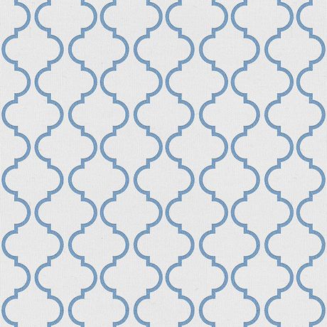 Papel de Parede Vinílico Ikat Oriental Azul e Cinza