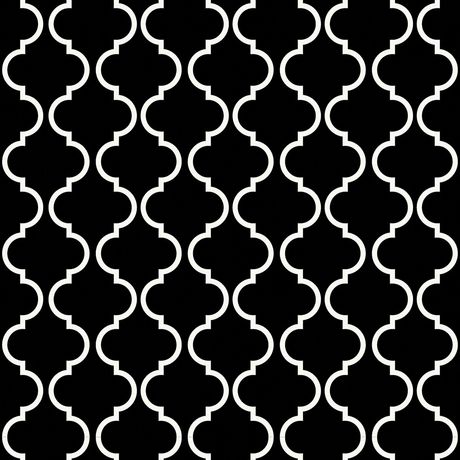 Papel de Parede Vinílico Ikat Oriental Branco e Preto