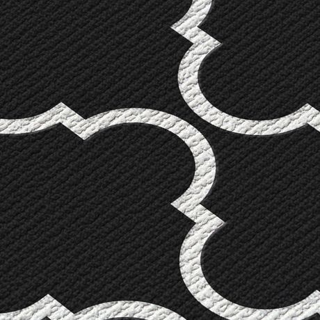 Papel de Parede Vinílico Ikat Oriental Branco e Preto
