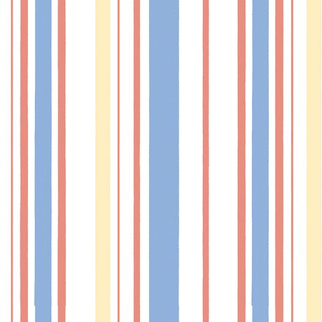 Papel de Parede Vinílico Listras Azul e Amarelo