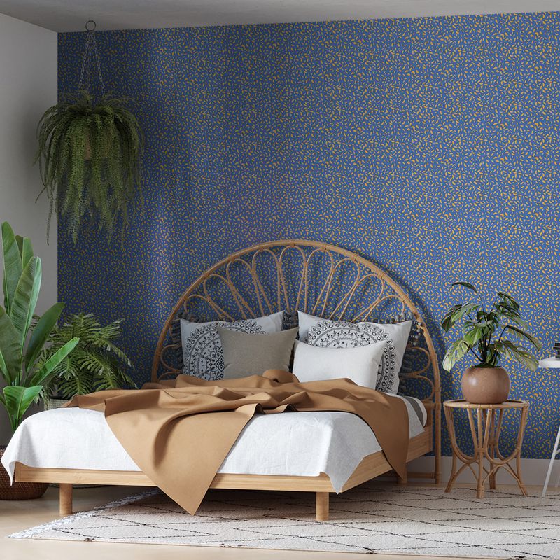 Papel-de-Parede-Vinilico-Pintinhas-Moderninhas-Azul-e-Laranja