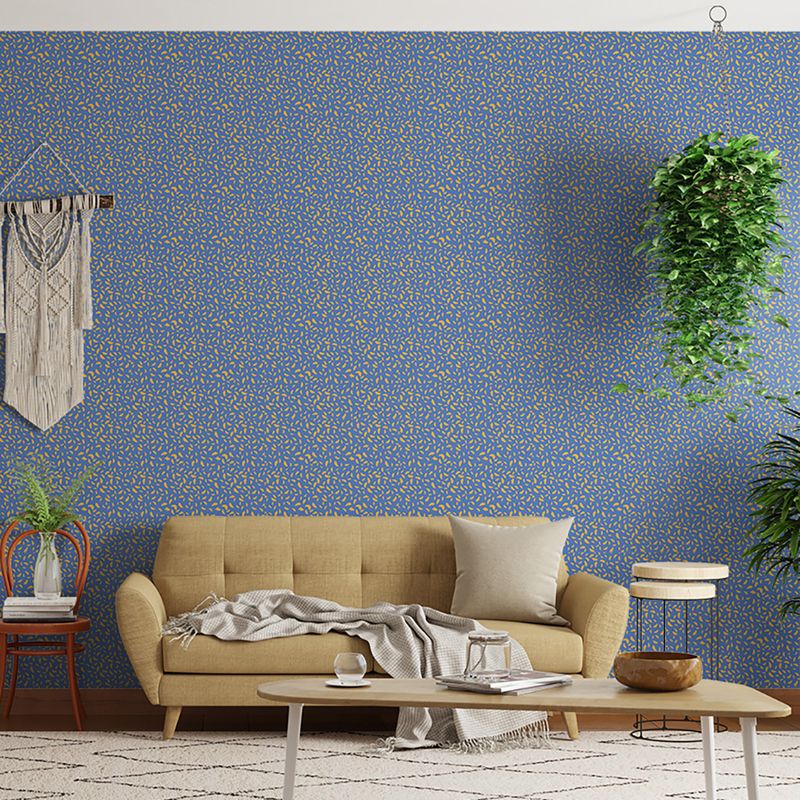 Papel-de-Parede-Vinilico-Pintinhas-Moderninhas-Azul-e-Laranja