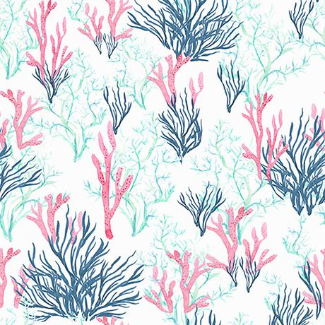 Papel de Parede Vinílico Fundo do Mar Azul e Verde I
