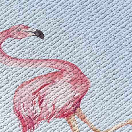 Papel de Parede Vinílico Flamingos Azul