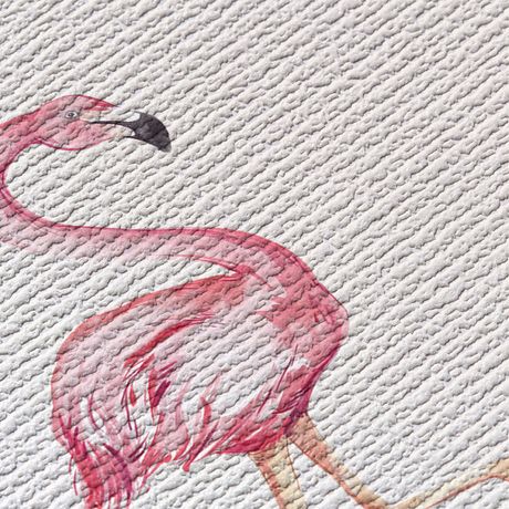 Papel de Parede Vinílico Flamingos Bege