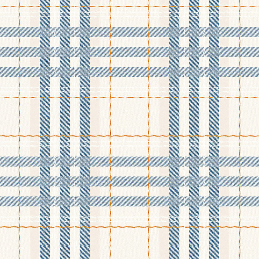 Papel de Parede Vinílico Xadrez Tartan Bege e Azul - uau! bobinex