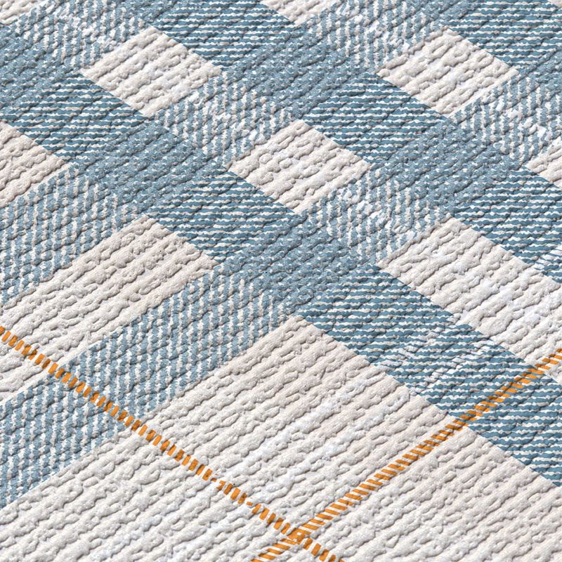 Papel de parede importado vinílico texturizado xadrez tons azul