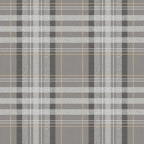 Papel de Parede Vinílico Xadrez Tartan Cinza