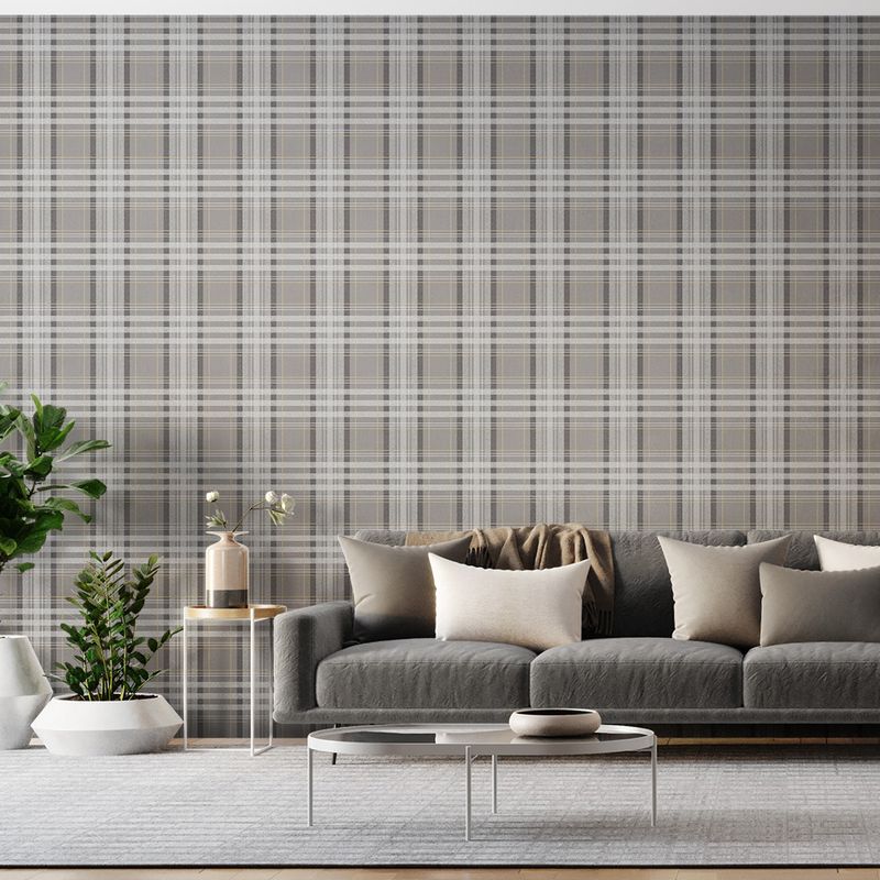 Papel de parede xadrez preto e cinza exclusivo  Grey plaid wallpaper,  Checker wallpaper, Plaid wallpaper