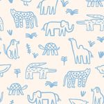 Papel-de-Parede-Vinilico-Bichos-Bacanas-Bege-e-Azul
