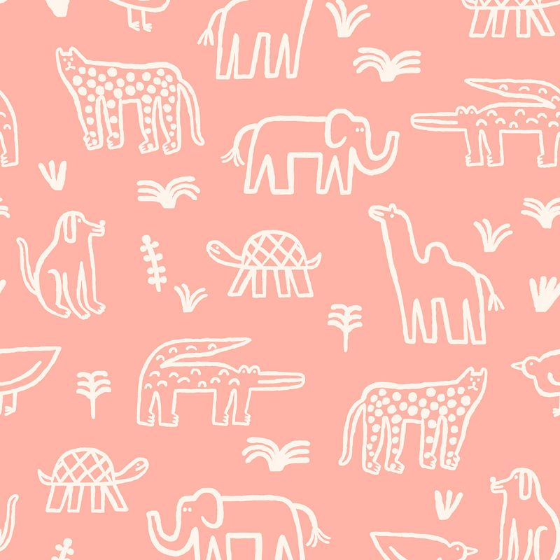 Papel-de-Parede-Vinilico-Bichos-Bacanas-Rosa-e-Branco