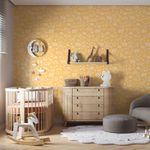 Papel-de-Parede-Vinilico-Bichos-Bacanas-Amarelo-e-Branco