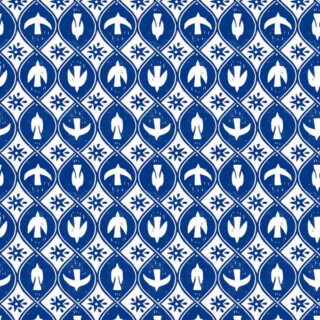 Papel de Parede Vinílico Vento Leste Azul e Branco