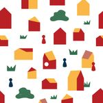 Papel-de-Parede-Vinilico-Casinhas-II-Vermelho-e-Amarelo