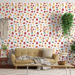Papel-de-Parede-Vinilico-Casinhas-II-Vermelho-e-Amarelo