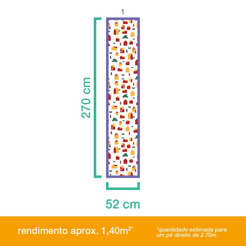 Papel-de-Parede-Vinilico-Casinhas-II-Vermelho-e-Amarelo