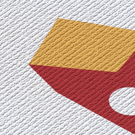 Papel de Parede Vinílico Casinhas II Vermelho e Amarelo