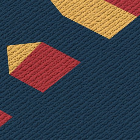Papel de Parede Vinílico Casinhas III Azul Marinho e Amarelo