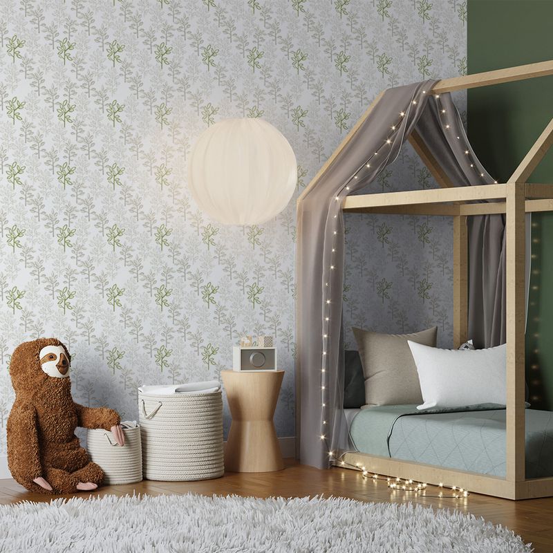 Papel-de-Parede-Vinilico-Plantinhas-Bloom-Verde-e-Branco