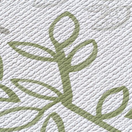 Papel de Parede Vinílico Plantinhas Bloom Verde e Branco