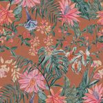 Papel-de-Parede-Vinilico-Tropicana-Floral-Marrom-e-Rosa